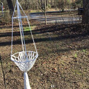 Macrame Cat Bed Hammock, Boho Gifts Decorative Pet Tassel Beige Cotton Rope Hang